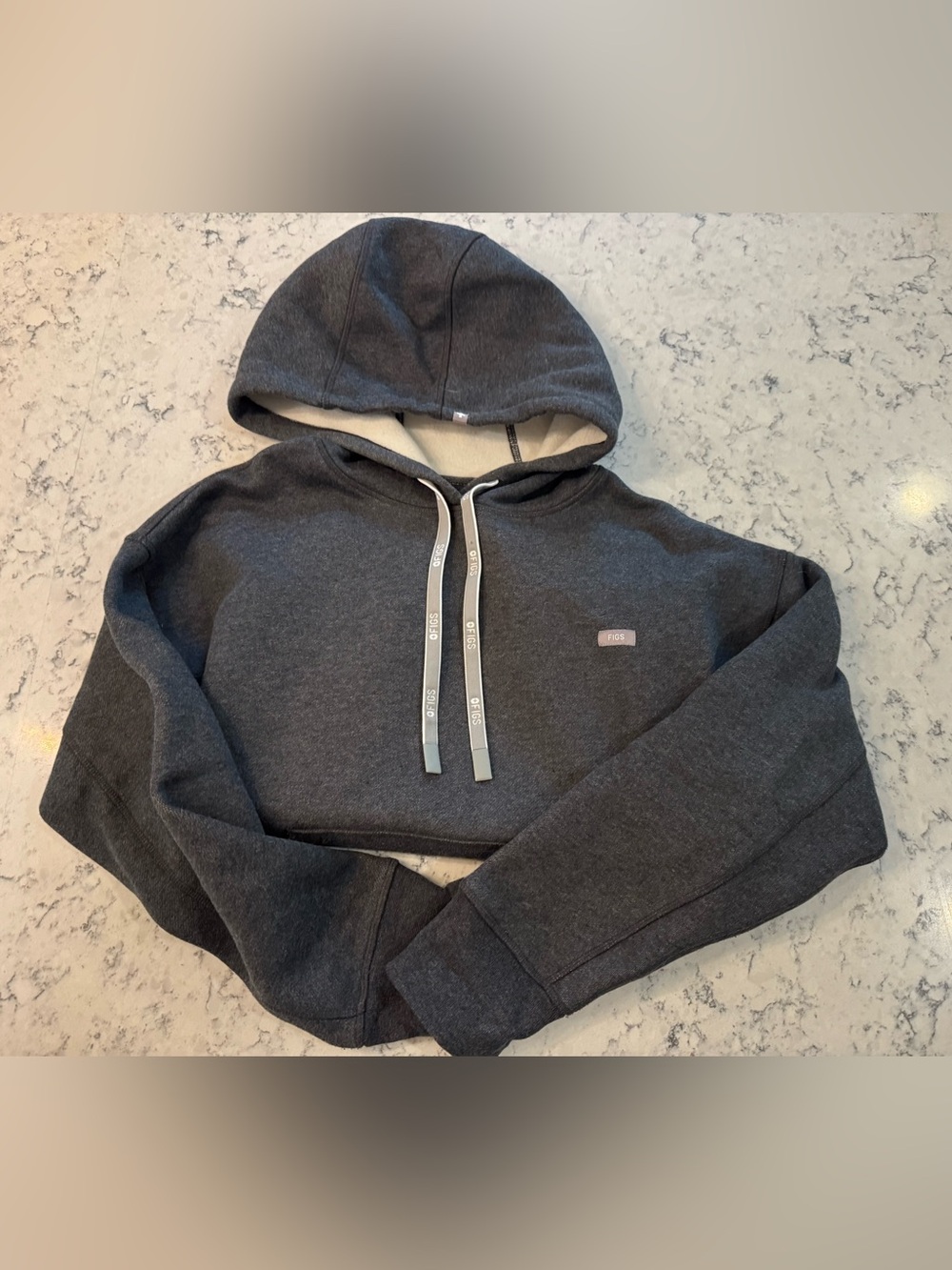 FIGS Off Shift Pullover Hoodie Sweatshirt 
Pouch Pocket *Charcoal Gray* Size L